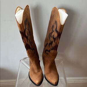 Nine West Tan and Brown Heeled Boots